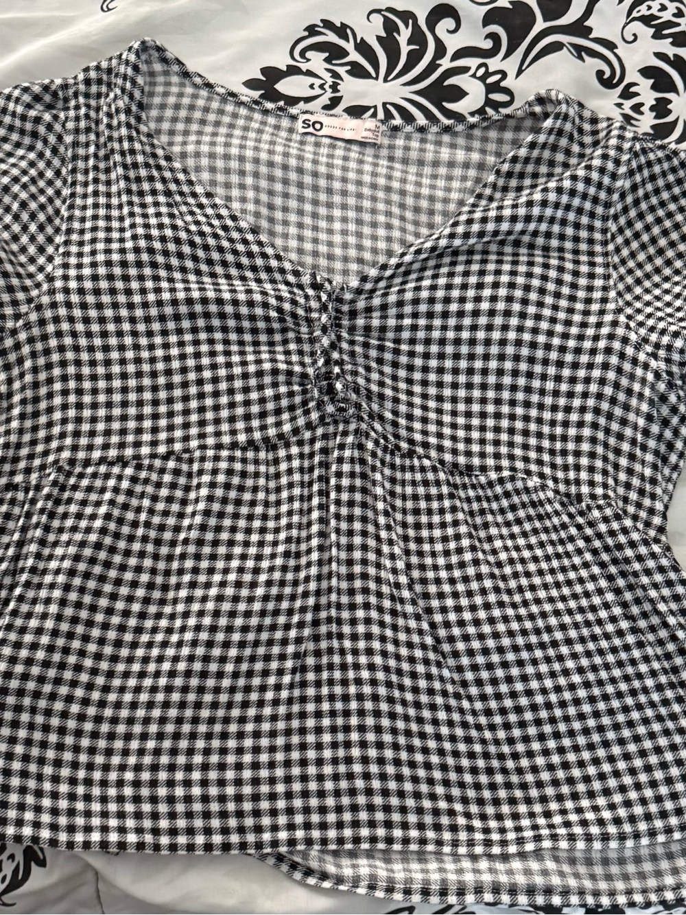 SO Black & White Babydoll Top